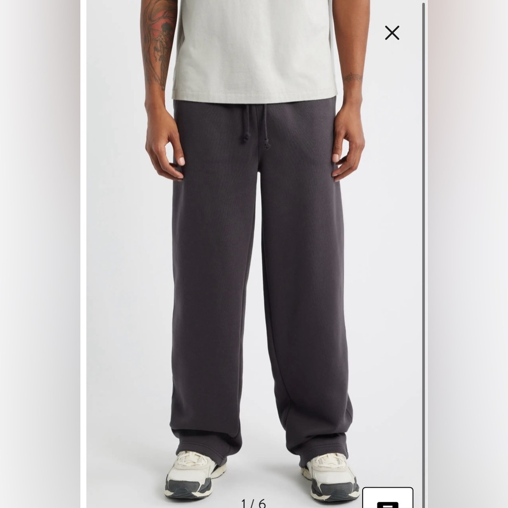 NWOT- BP Straight Leg Fleece Sweatpants, black Faded, Large